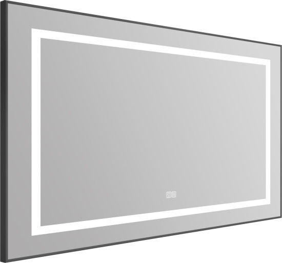 Зеркало BelBagno Kraft SPC-KRAFT-985-685-TCH-WARM-NERO черное, с подсветкой и подогревом