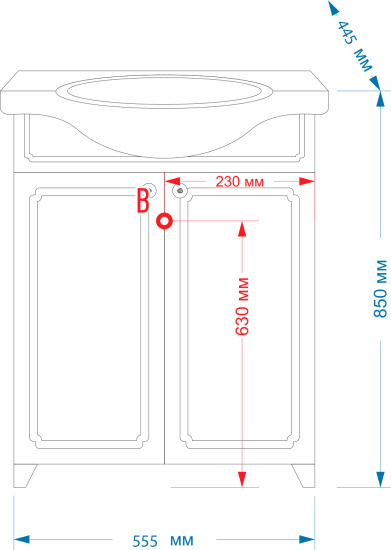 Мебель для ванной Misty Александра 55 прямая, венге