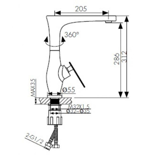 Смеситель для кухни Kaiser Star 02044-2