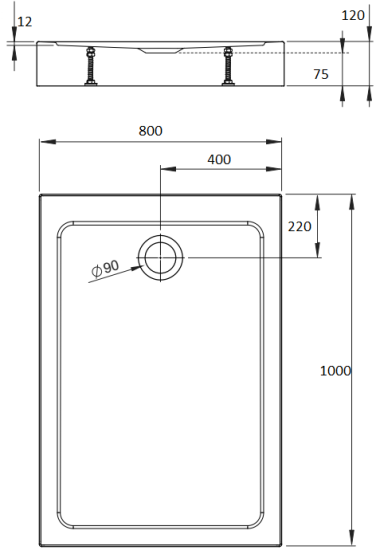 Поддон для душа Radaway Doros F Compact 100x80