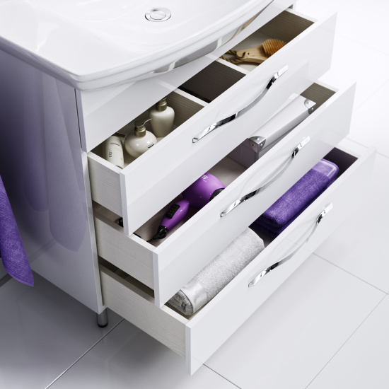 Тумба с раковиной Aqwella Allegro 105 с 3 ящиками, напольная