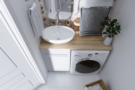 Мебель для ванной 1MarKa Wash со столешницей, дуб сонома