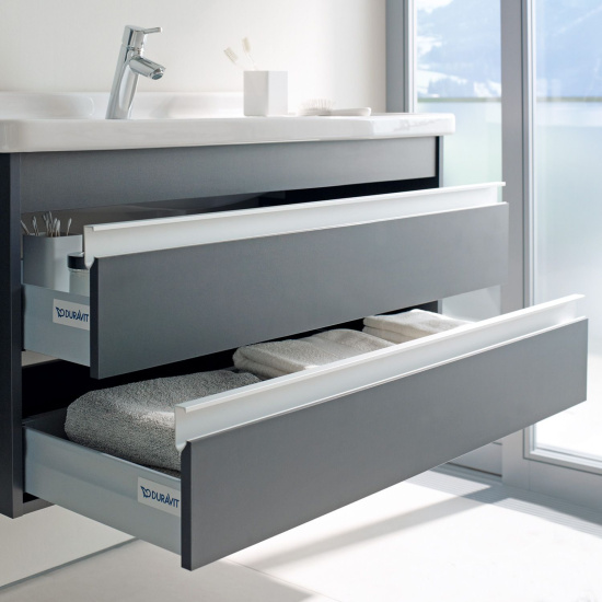Тумба с раковиной Duravit Ketho 100 графит матовый