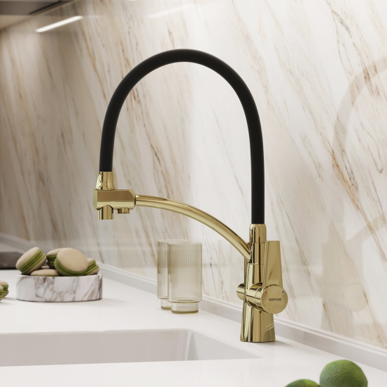 Смеситель для кухни Sancos Eri SC4001ZG, золото