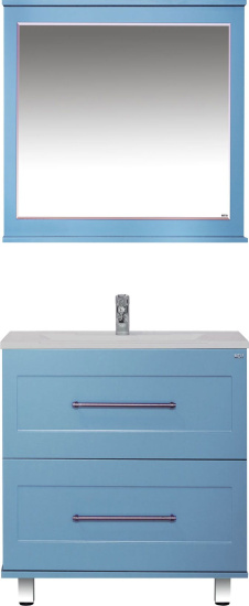 Зеркало Misty Марта 80 голубое матовое