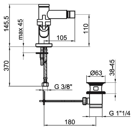 Смеситель для биде Webert Trefle TR710102015 хром