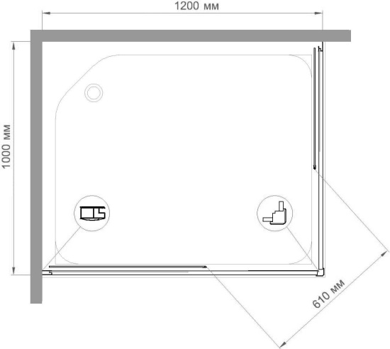 Душевой уголок Royal Bath HPD RB1120 HPD-C-CH 120x100