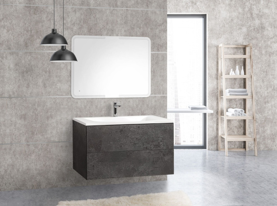 Тумба с раковиной Cezares Premier HPL 100 BLUM EST manganese