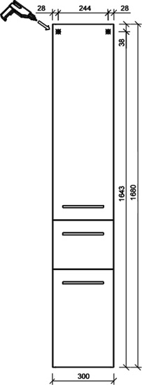 Пенал Pelipal Cassca 30 R белый глянцевый
