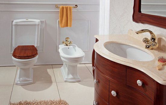 Крышка-сиденье Cezares Royal Palace CZR-T-012W-S-BR с микролифтом, петли бронза