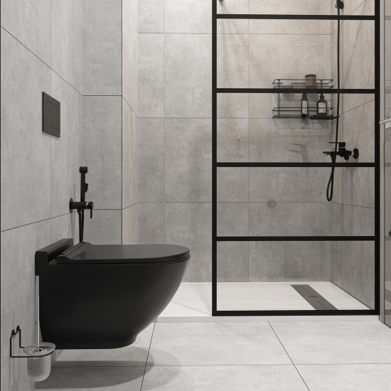 Душевая перегородка Stworki Кронборг LOFT-GW-100х220 100 см, профиль черный матовый