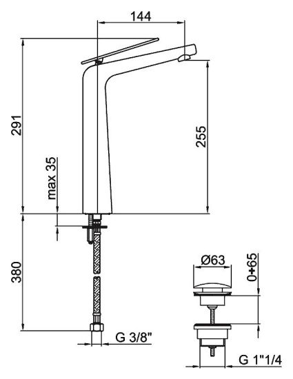Смеситель для раковины Webert LotH2O LT830402015 хром