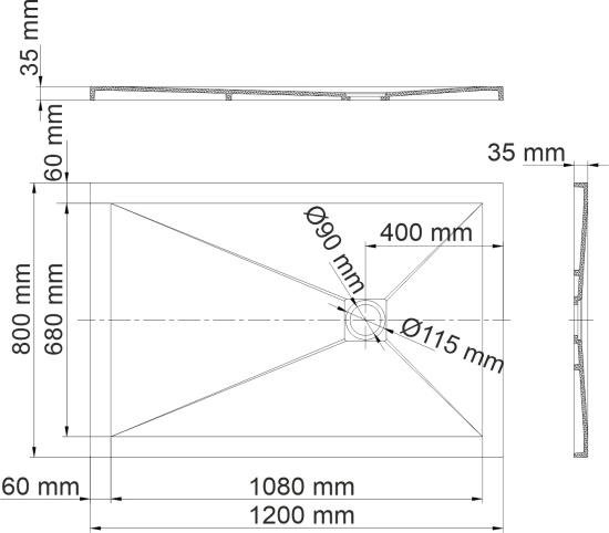 Поддон для душа Wasserkraft Aller 10T06 120x80