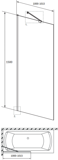 Шторка на ванну Radaway Idea Black PNJ II Frame 100