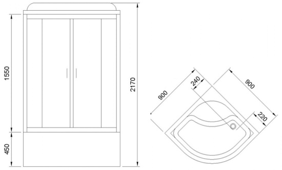Душевая кабина Royal Bath RB 90BK1-M