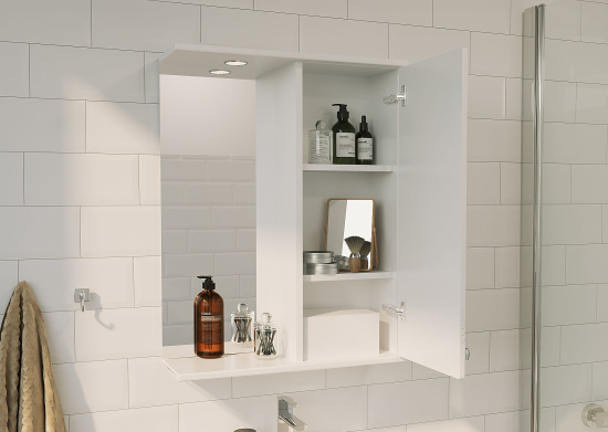 Зеркало 1MarKa Story 58 R, белый глянец