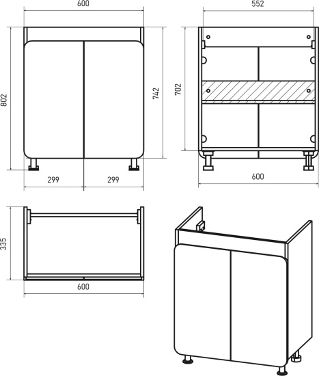 Мебель для ванной Misty Чегет 65 напольная, белая