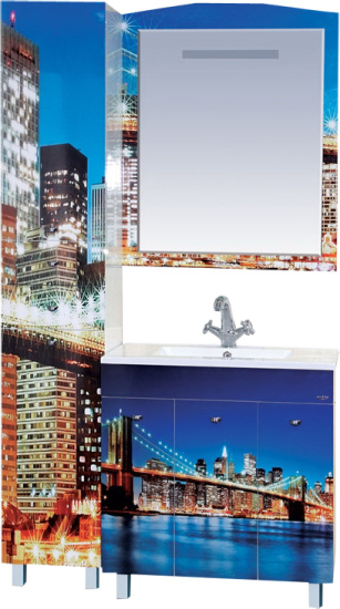 Зеркало Misty Манхеттен 75 с полкой и подсветкой