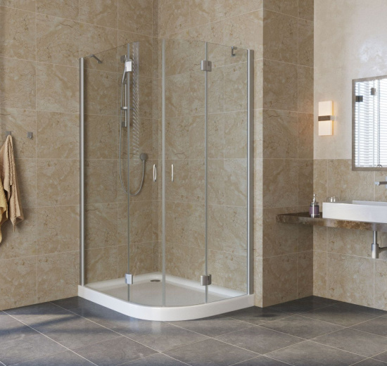 Душевой уголок Vegas Glass AFS-F Lux 120*80 07 01 L профиль матовый хром, стекло прозрачное