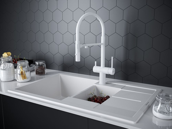 Смеситель для кухни Paulmark Magneto Ma213118-431 белый матовый