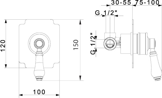 Смеситель для душа Migliore Ermitage 18614 с внутренней частью, бронза