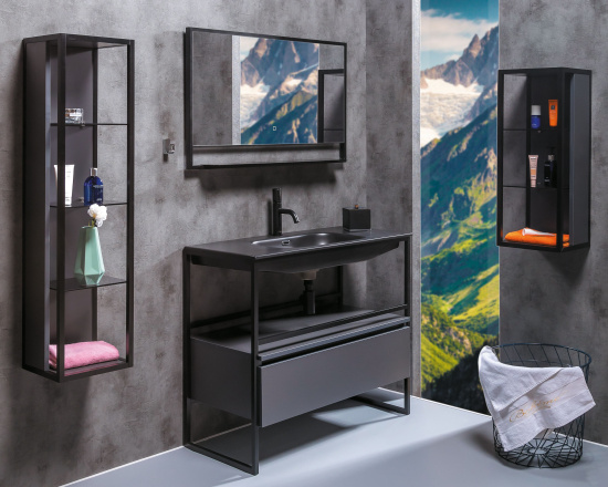 Мебель для ванной Armadi Art Loft 120 антрацит, напольная