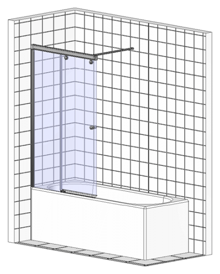 Шторка на ванну GuteWetter Slide Pearl GV-862 левая 75 см стекло бесцветное, профиль хром