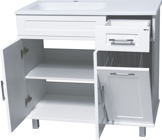 Мебель для ванной Misty Купер 90 L с бельевой корзиной