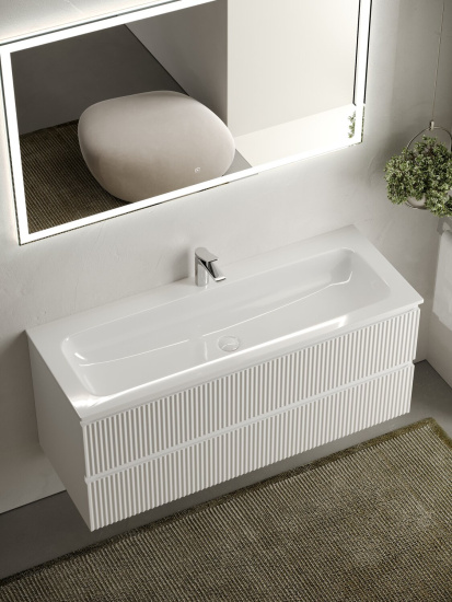 Тумба с раковиной Sancos Snob R 120 Bianco SNR120W, подвесная