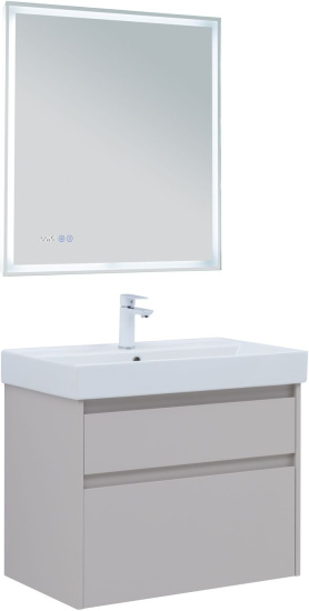 Тумба с раковиной Aquanet Nova Lite 2.0 75 2 ящика, бежевая