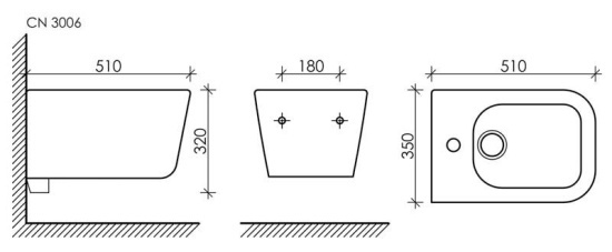 Подвесное биде Ceramica Nova New Day CN3006