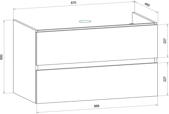 Тумба с раковиной Art&Max Techno 90 подвесная, дуб мелфорд