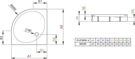 Поддон для душа Radaway Patmos A900