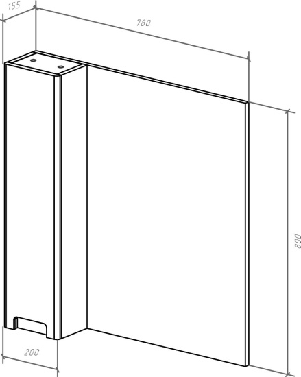 Зеркало Bellezza Пегас 80 L бежевое