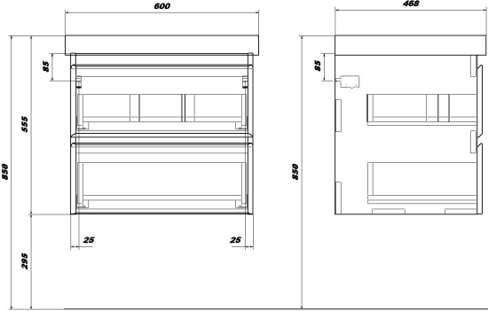 Мебель для ванной Sanstar Arista 60 подвесная