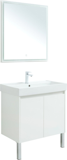 Мебель для ванной Aquanet Nova Lite 75 белый глянец, с дверками