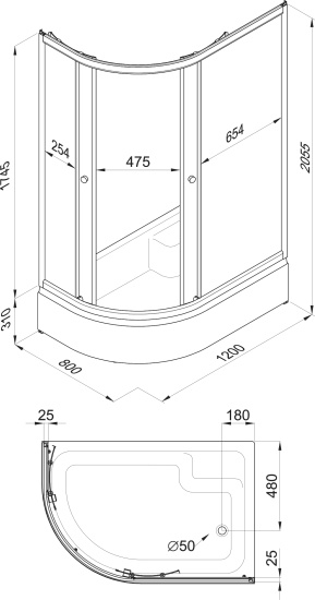 Душевой уголок Triton Риф Щ0000044429 R с поддоном