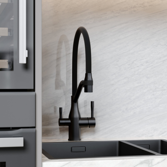 Смеситель для кухни Sancos Orta SC4008MB, матовый черный