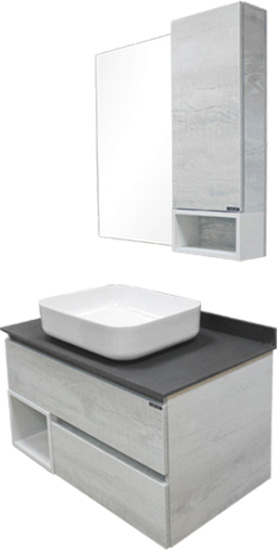 Тумба с раковиной Comforty Прага 90, подвесная, дуб белый