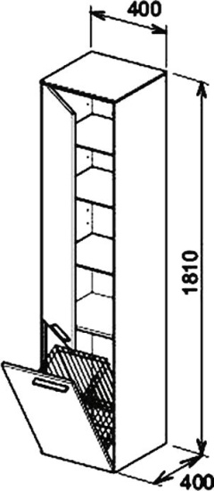 Пенал Keuco Royal 60 белый глянец, с корзиной L