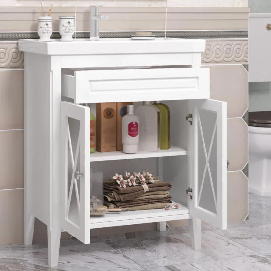 Тумба с раковиной Opadiris Палермо 70 белая матовая