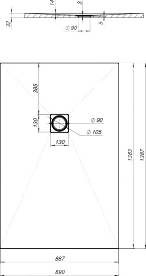 Поддон для душа Aquanet Pleasure NEW 004B 140x90 с сифоном, черный камень