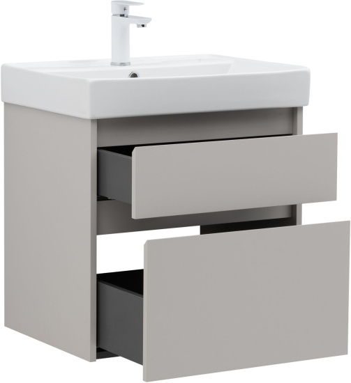Тумба с раковиной Aquanet Nova Lite 2.0 60 2 ящика, бежевая
