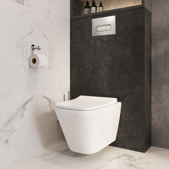 Инсталляция Vitra Integra 9856B003-7207 Square подвесной унитаз + кнопка