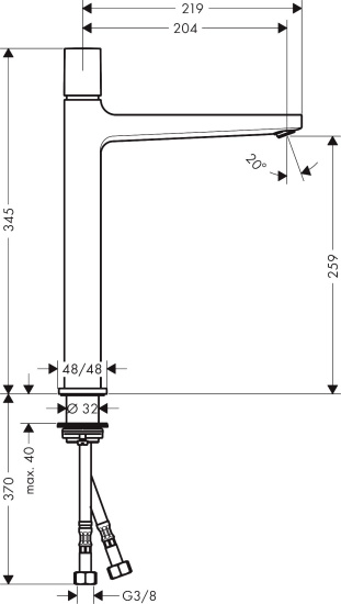 Смеситель для раковины Hansgrohe Metropol 32572000