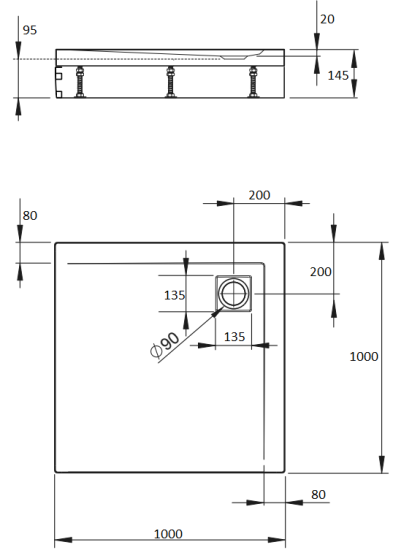 Поддон для душа Radaway Argos C 100x100