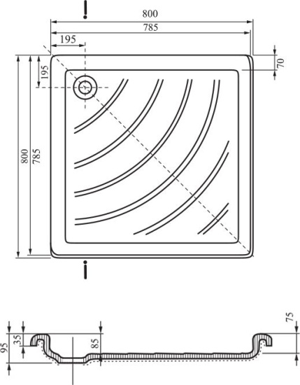 Поддон для душа Ravak Angela-80 LA