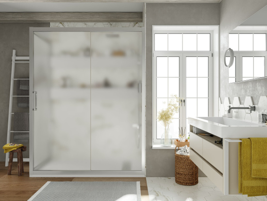 Душевой уголок Stworki Эстерсунд 110x80 см профиль хром матовый, стекло матовое