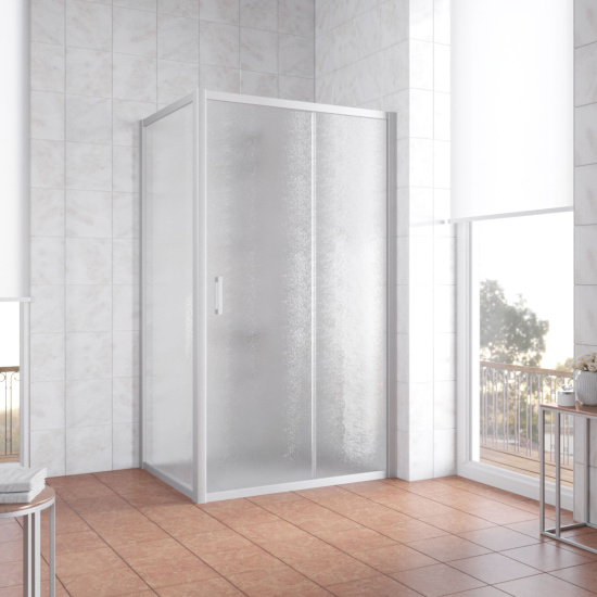 Душевой уголок Vegas Glass ZP+ZPV 100*70 07 02 профиль матовый хром, стекло шиншилла
