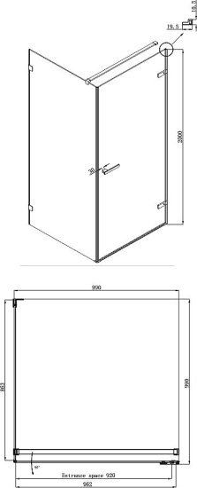 Душевой уголок Ambassador Abner 10011102R 100x100 см